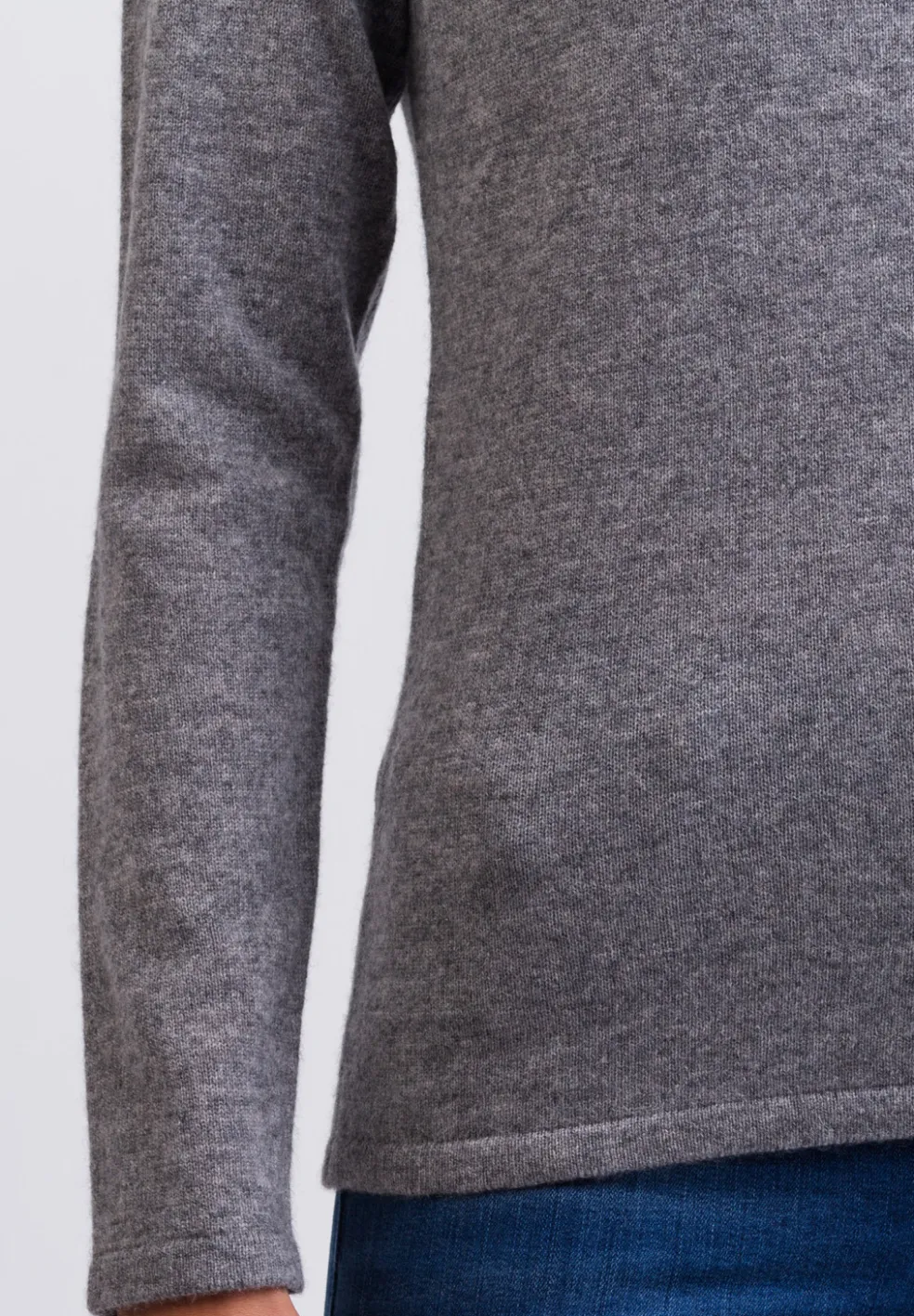 Kaschmir Rundhals Pullover grau