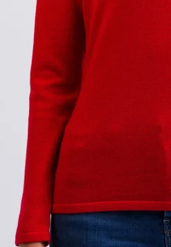 Kaschmir Rundhals Pullover rot