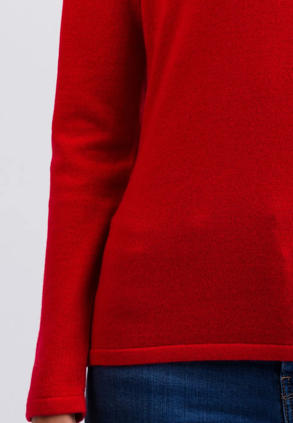 Kaschmir Rundhals Pullover rot