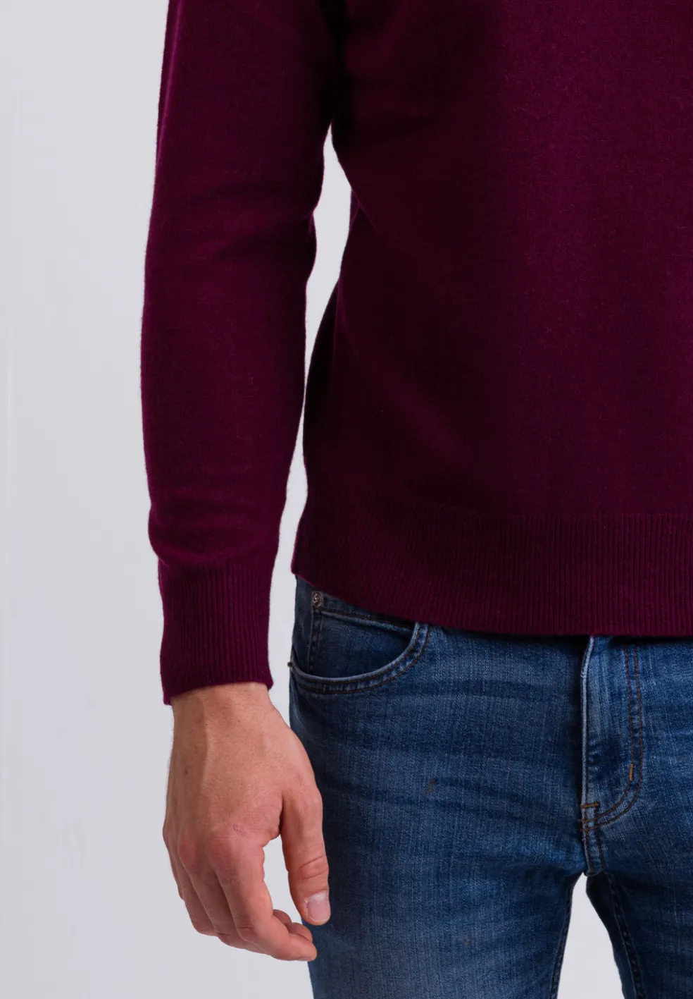 Kaschmir Rundhals Pullover cranberry rot