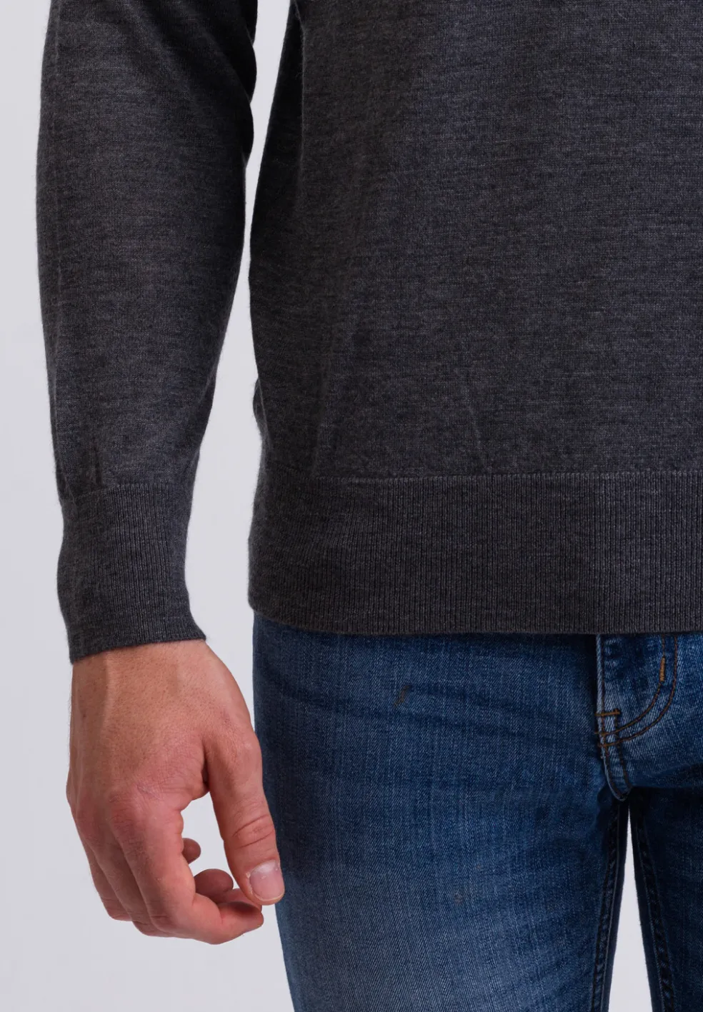 Kaschmir Rundhals Pullover flanell (Frühling)