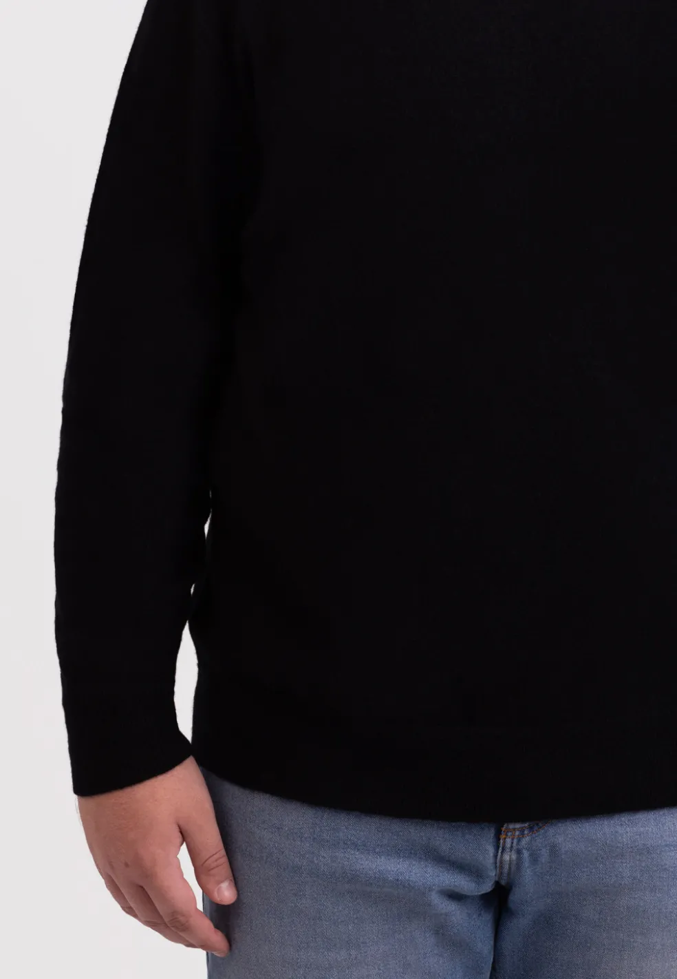 Kaschmir Rundhals Pullover schwarz