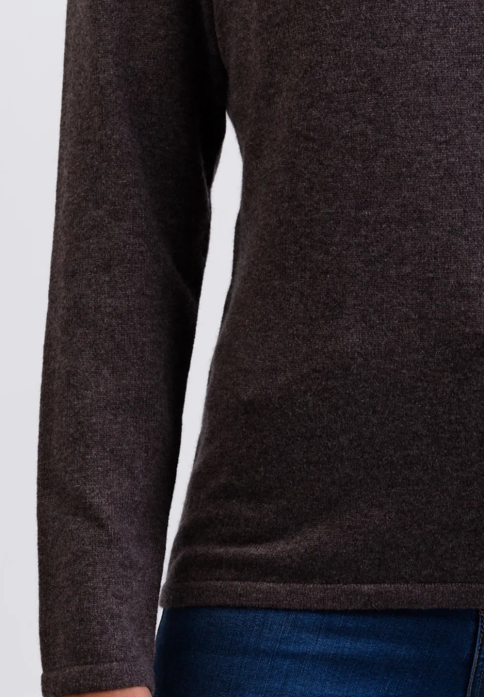 Kaschmir Rundhals Pullover taupe melange