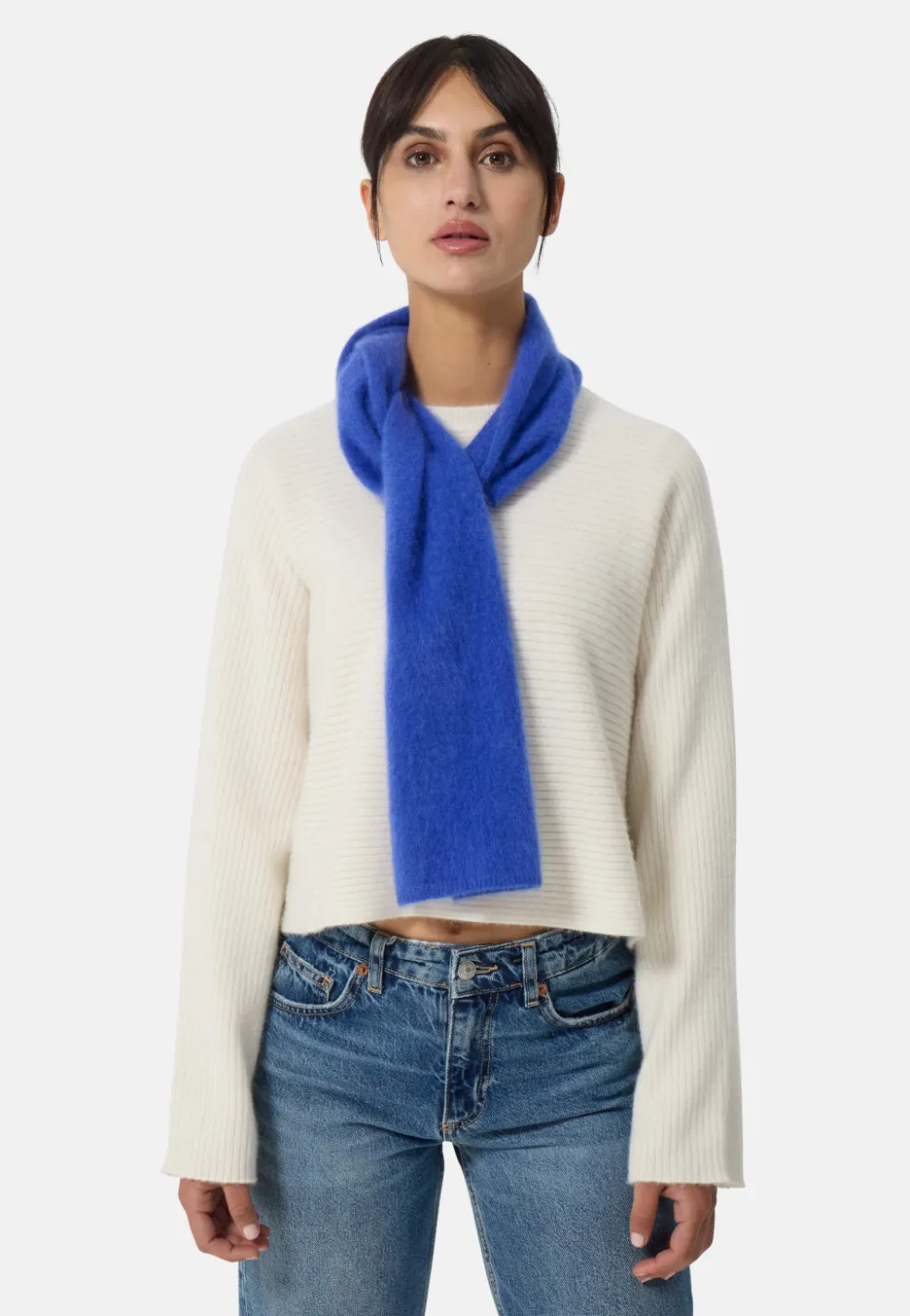 Kaschmir Schal brushed feenblau