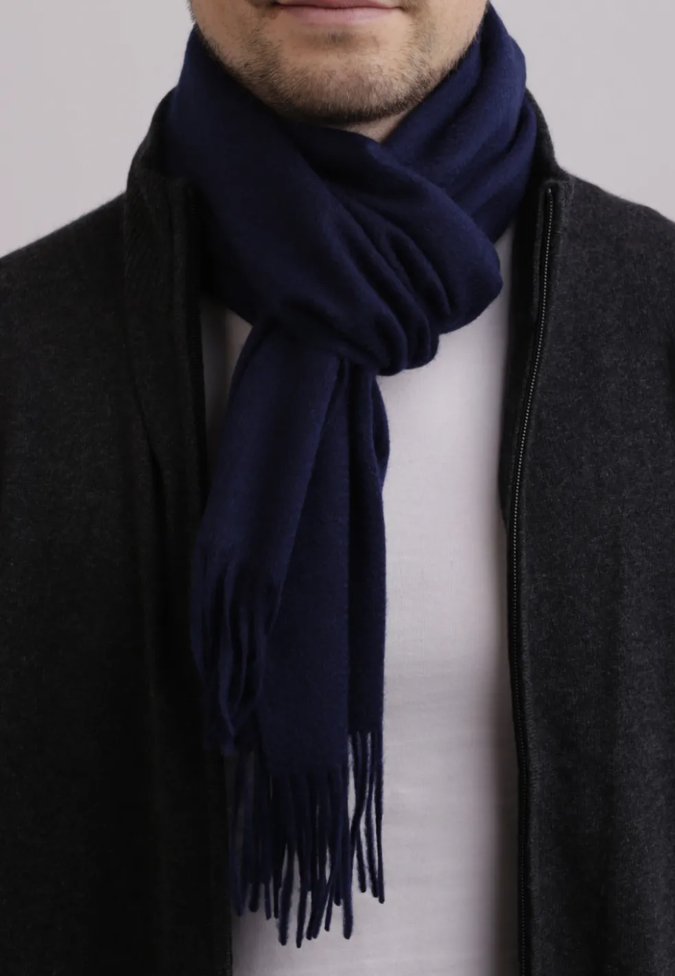 Kaschmir Schal (GOTS) navy blau