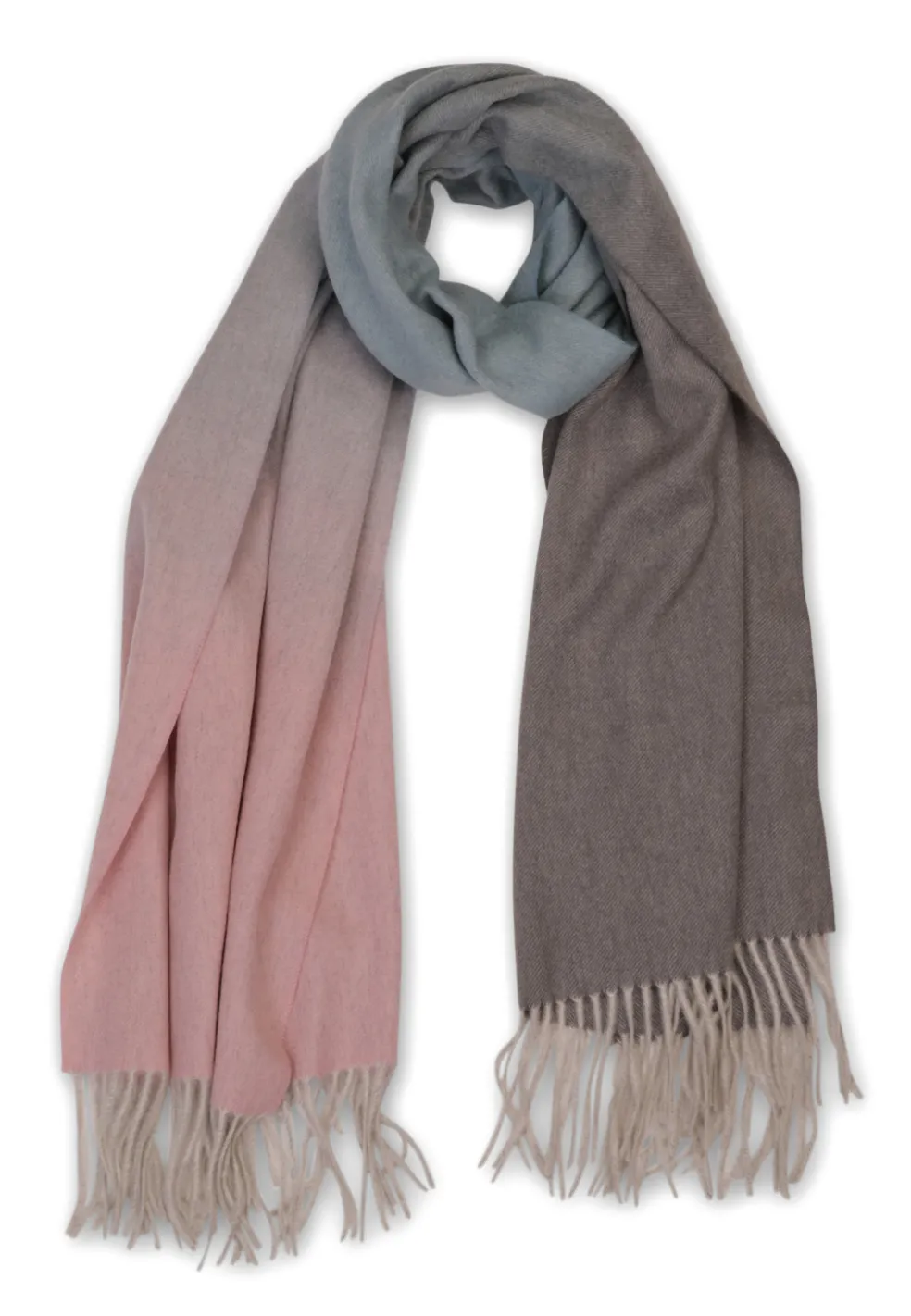 Kaschmir Schal gradient rosa und blau