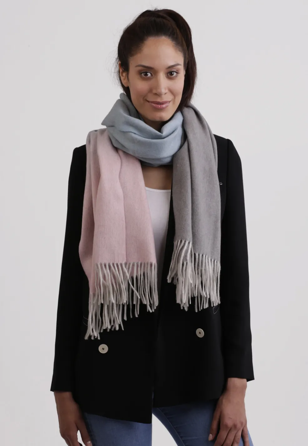 Kaschmir Schal gradient rosa und blau