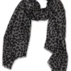Kaschmir Schal leopard limited edition taubenblau