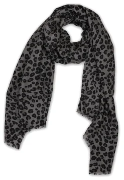 Kaschmir Schal leopard limited edition taubenblau