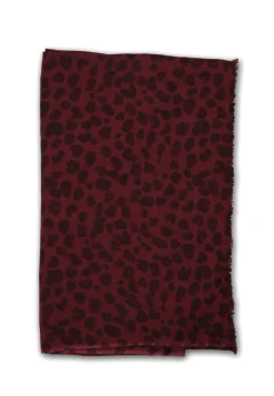 Kaschmir Schal leopard limited edition burgunderrot