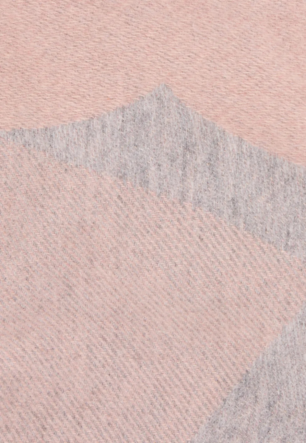 Kaschmir Schal mit Herzmuster (GOTS) hellgrau/pink/orange