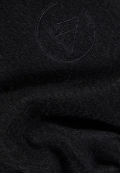 Kaschmir Schal uni mit Logo schwarz