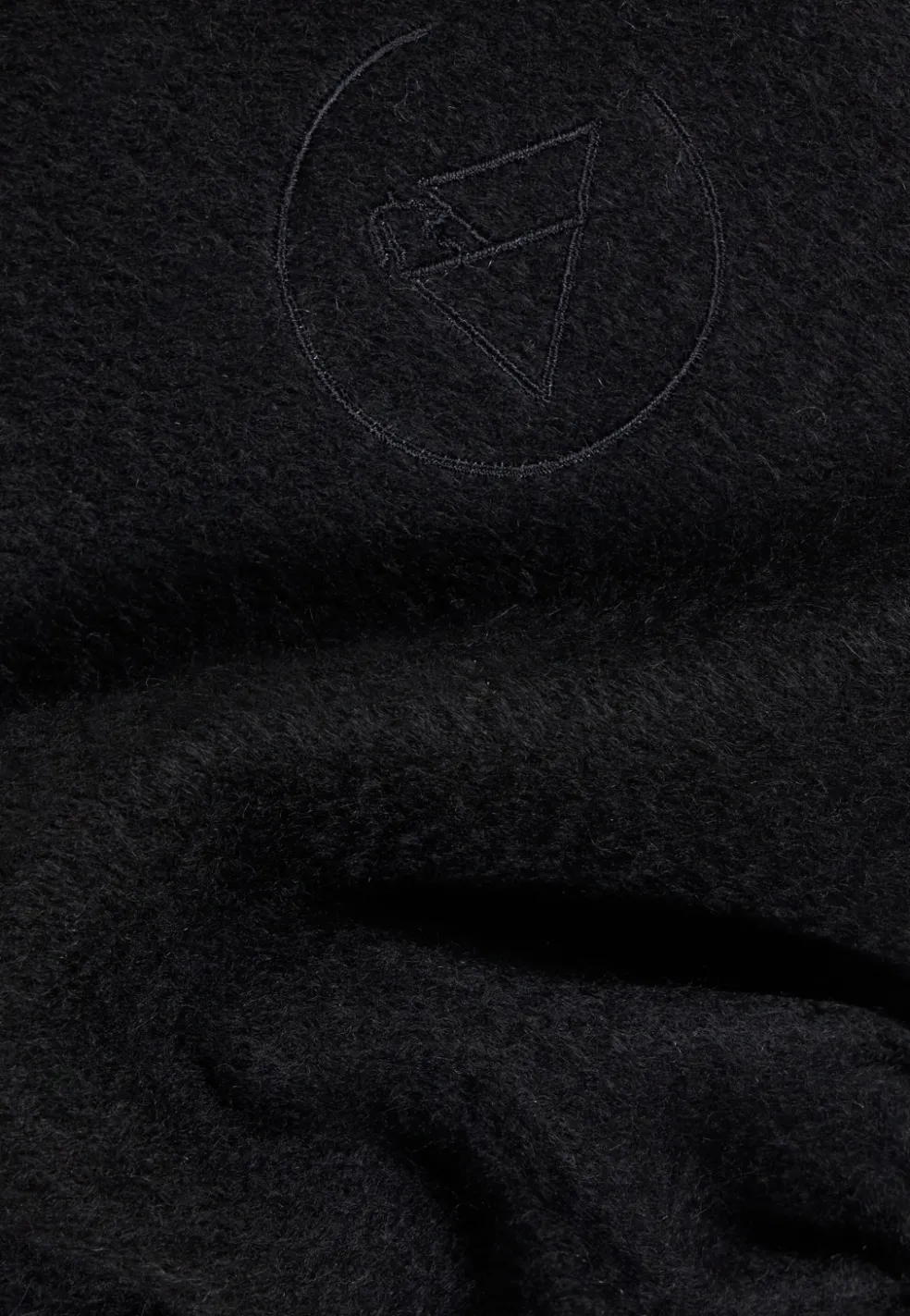 Kaschmir Schal uni mit Logo schwarz