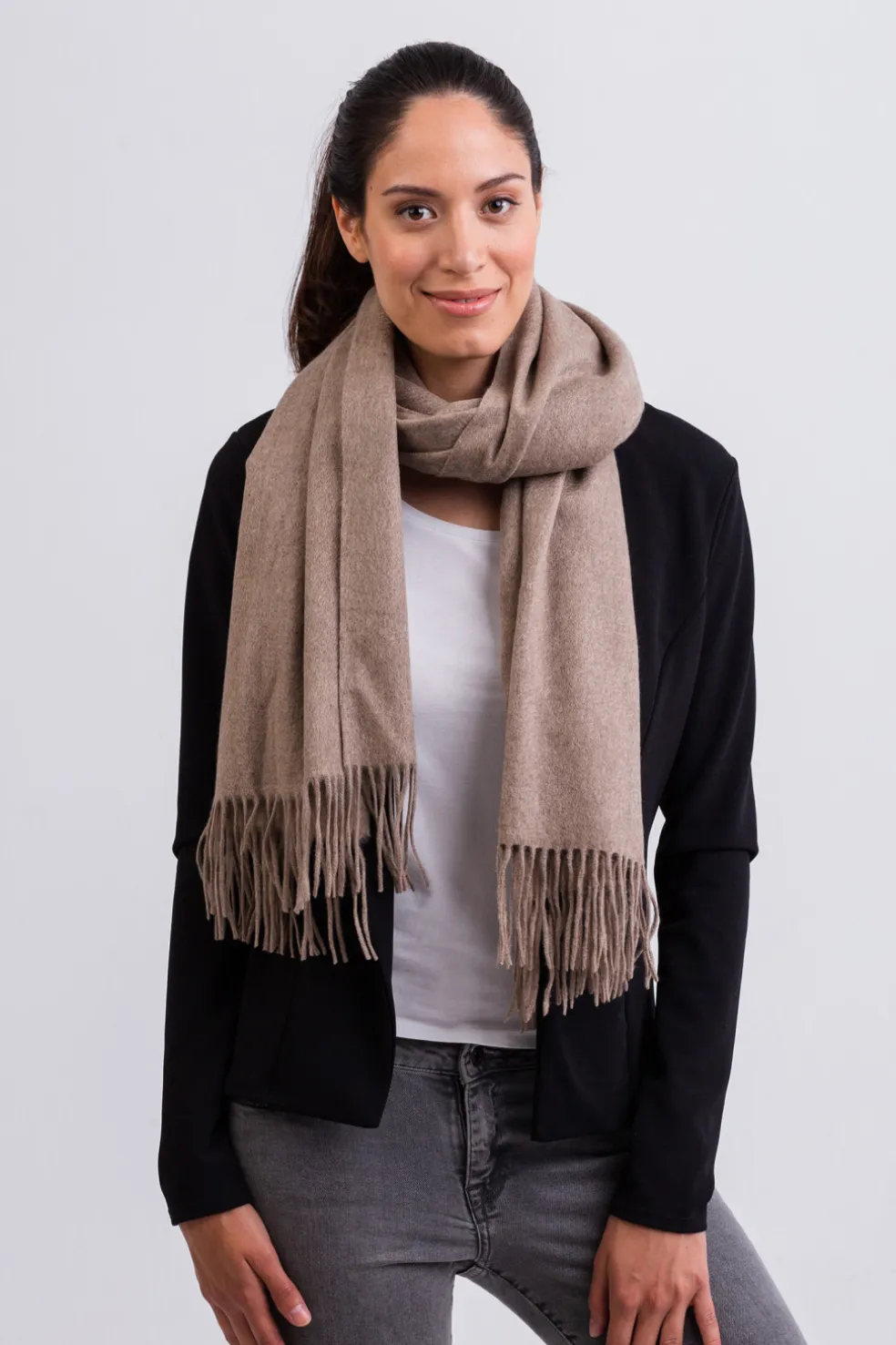Kaschmir Schal waterwave taupe