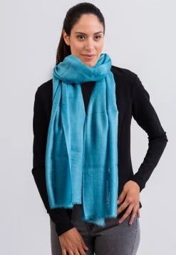 Kaschmir Seide Schal blau