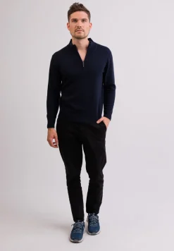 Kaschmir Stehkragen Pullover marine blau