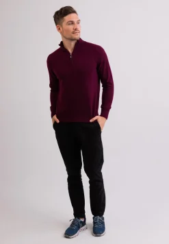 Kaschmir Stehkragen Pullover cranberry rot