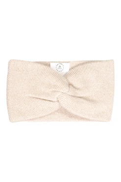 Kaschmir Stirnband geknotet beige mit lurex