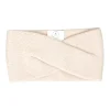 Kaschmir Stirnband gekreuzt beige mit lurex