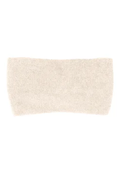 Kaschmir Stirnband gekreuzt beige mit lurex