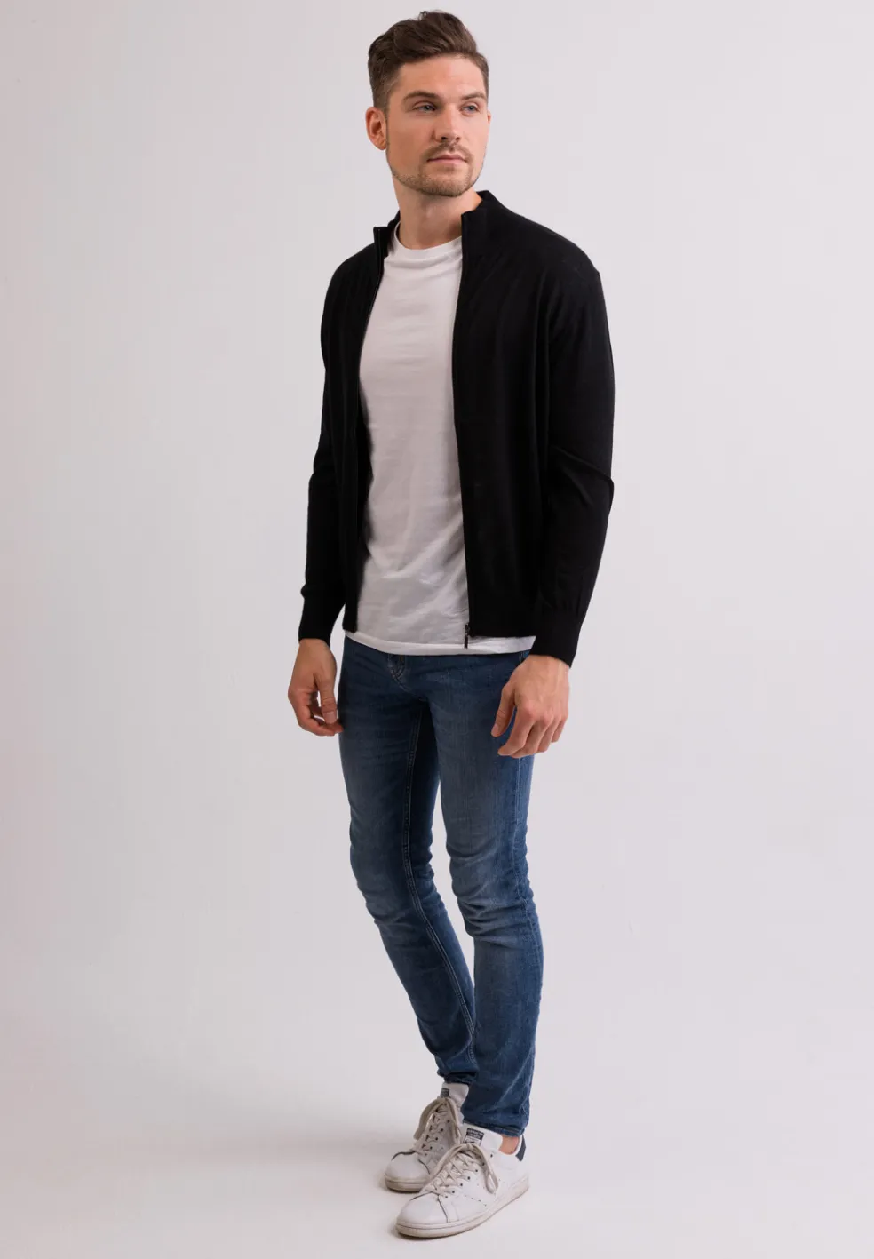 Kaschmir Strickjacke Cardigan schwarz (Frühling)