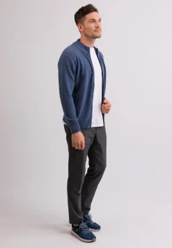 Kaschmir Strickjacke Cardigan jeans blau
