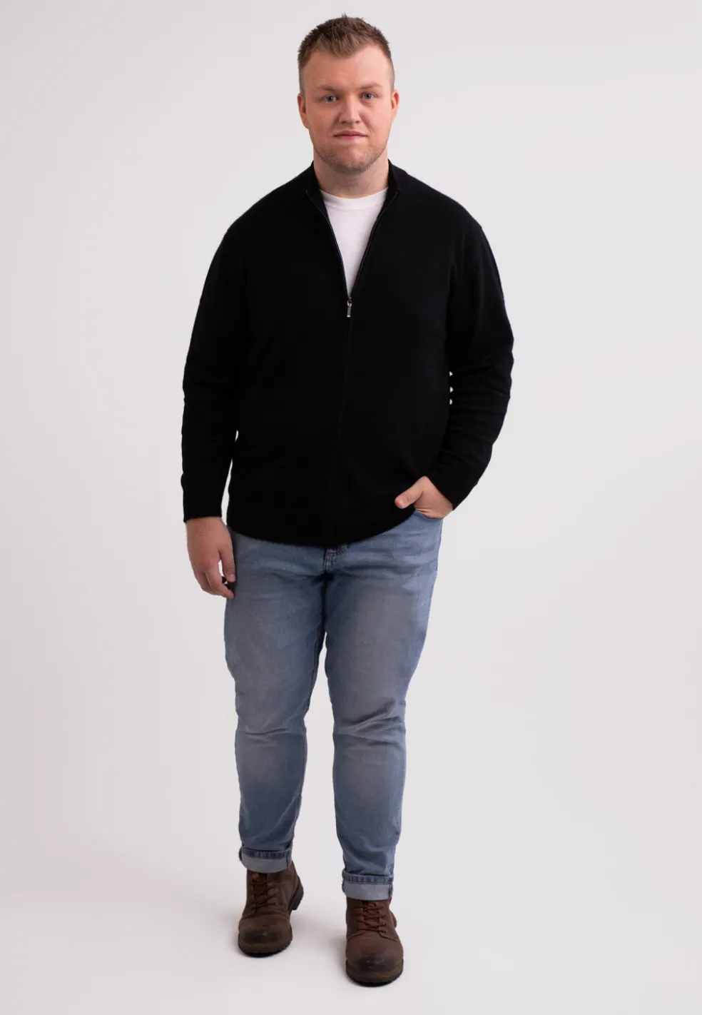 Kaschmir Strickjacke Cardigan schwarz