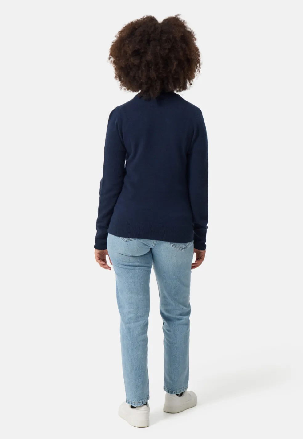 Kaschmir Strickjacke Cardigan mit Reissverschluss marine blau