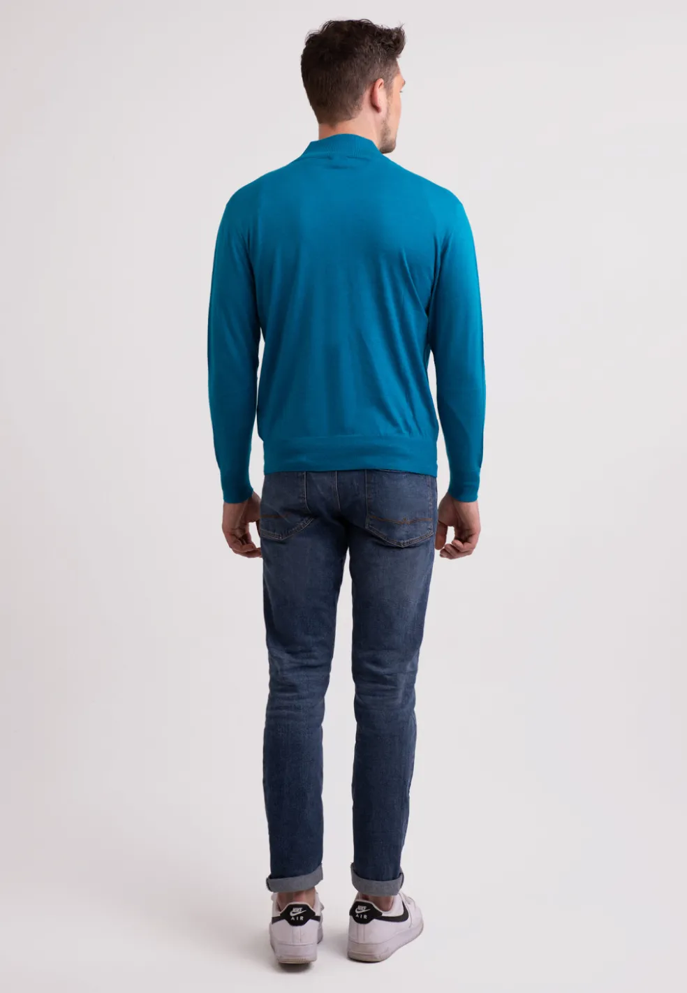 Kaschmir Strickjacke Cardigan mykonos blau (Frühling)