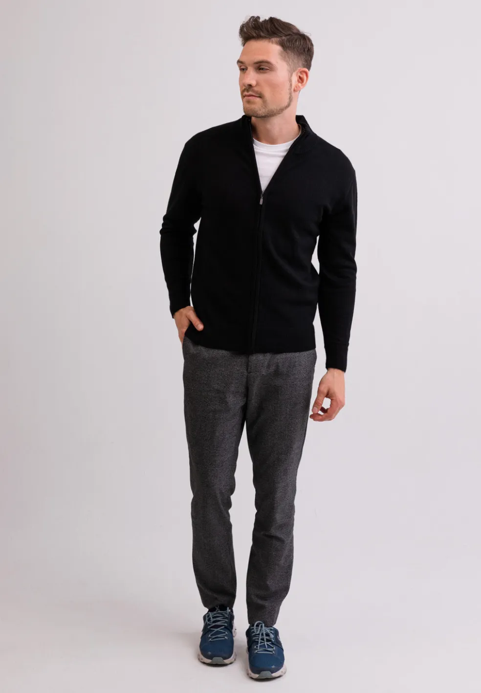 Kaschmir Strickjacke Cardigan schwarz