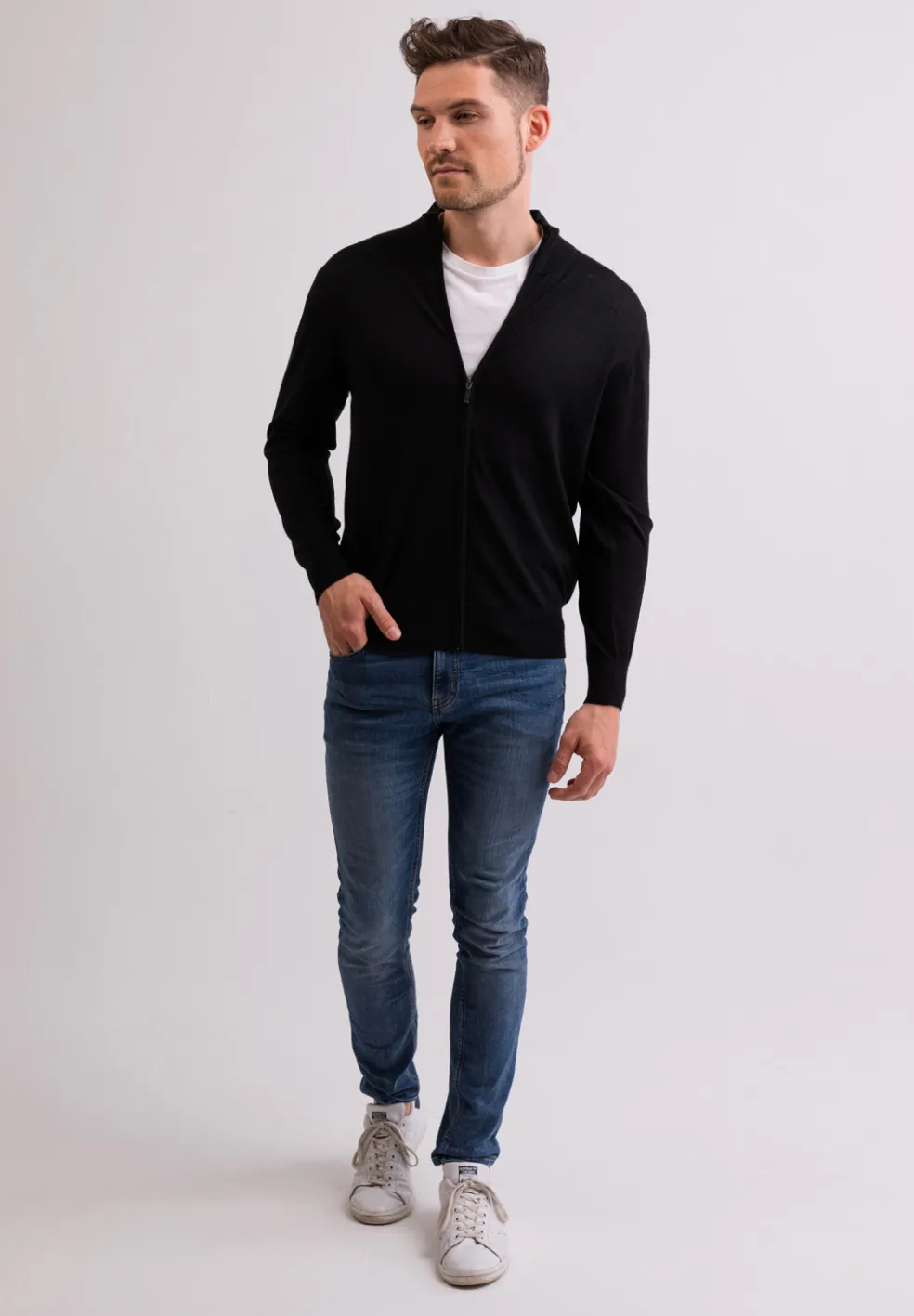 Kaschmir Strickjacke Cardigan schwarz (Frühling)