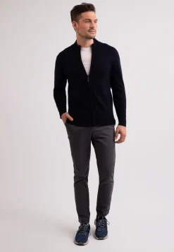 Kaschmir Strickjacke Cardigan marine blau