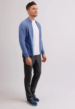 Kaschmir Strickjacke Cardigan azurblau