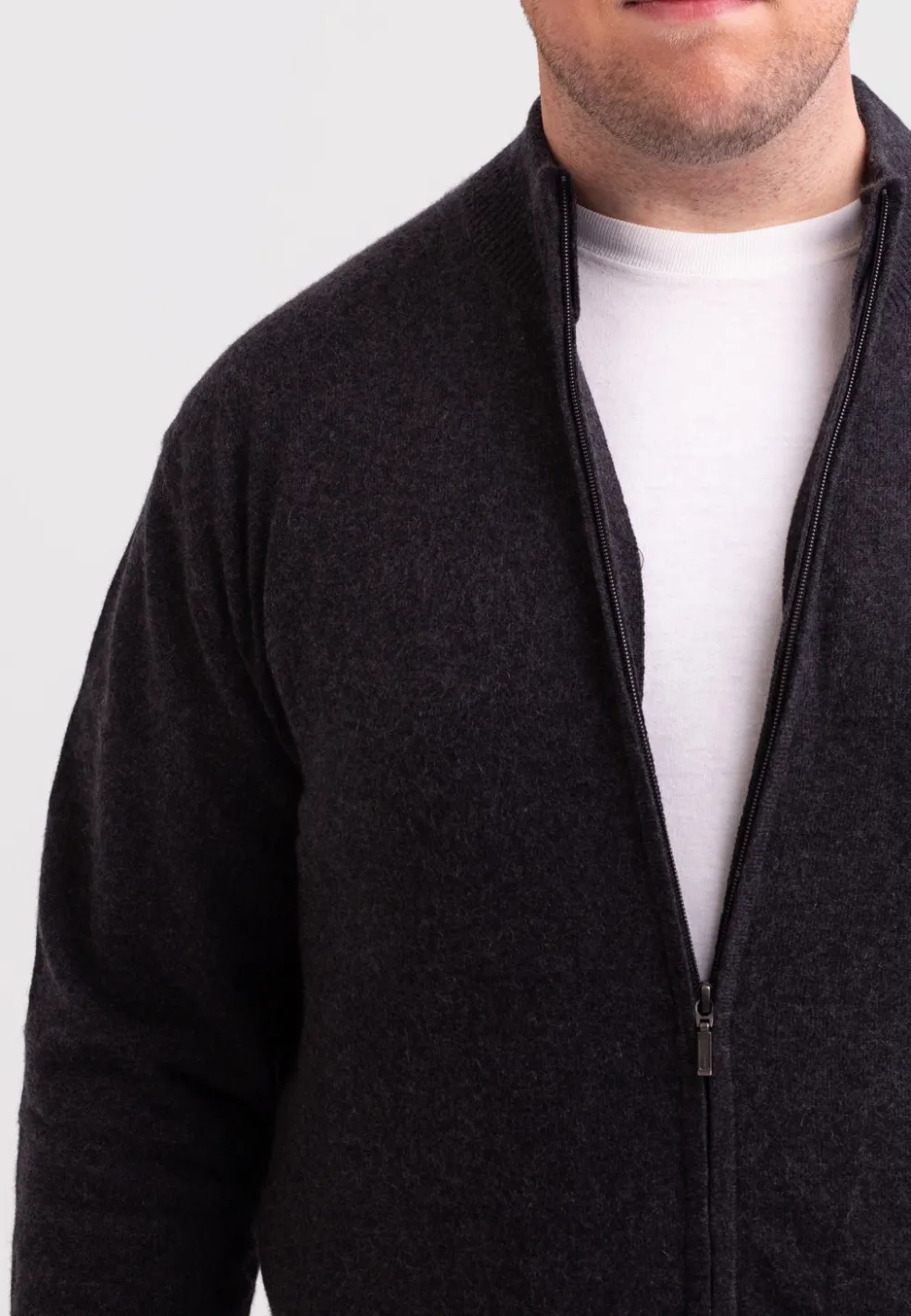 Kaschmir Strickjacke Cardigan dunkel anthrazit