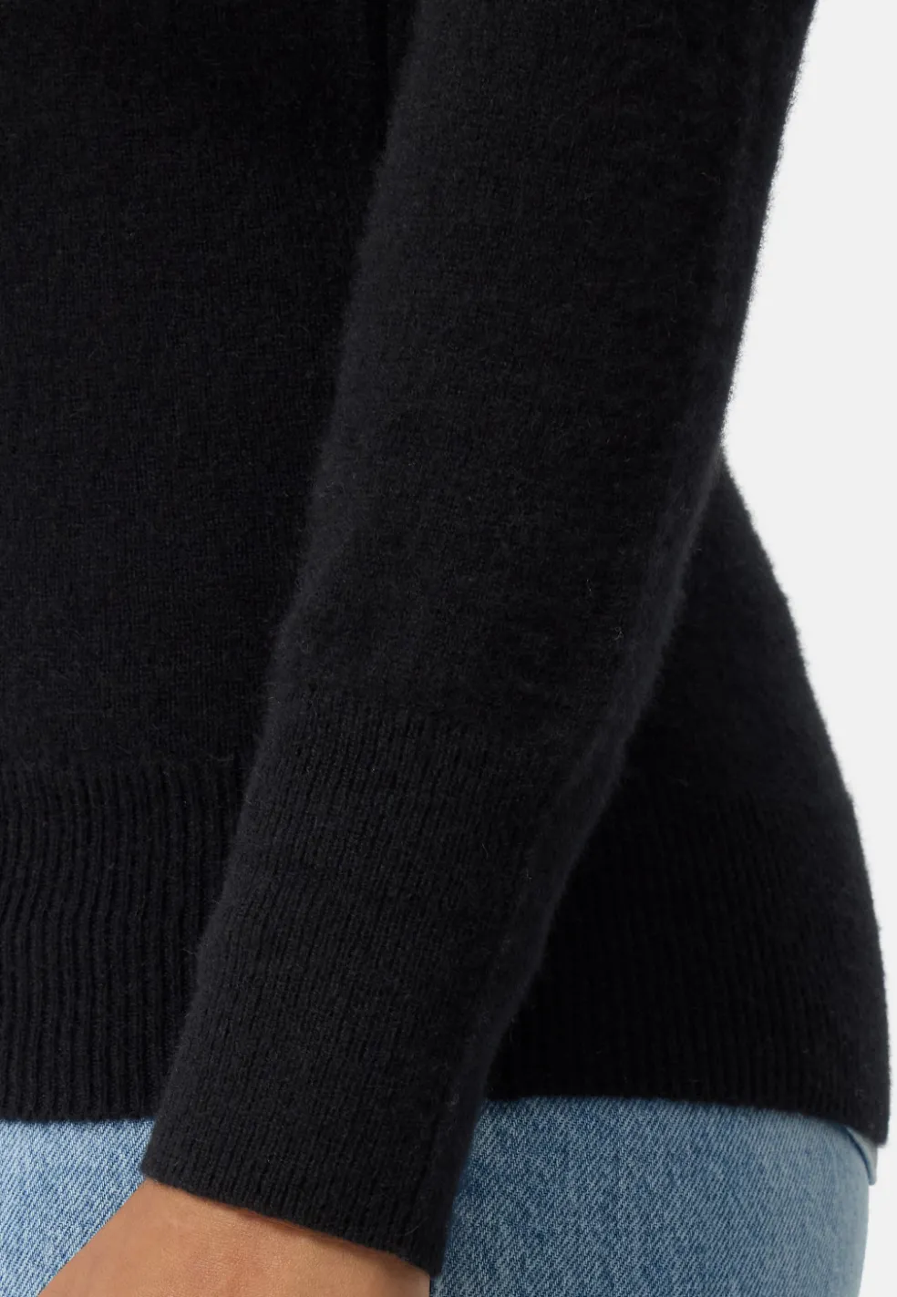 Kaschmir Strickjacke Cardigan mit Reissverschluss schwarz