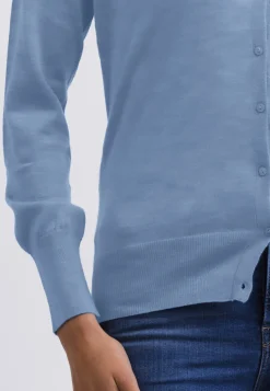Kaschmir Strickjacke Cardigan V-Ausschnitt hellblau (Frühling)