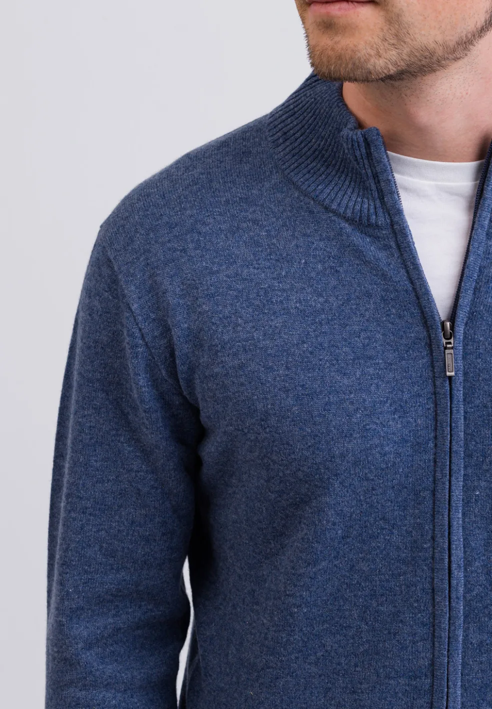 Kaschmir Strickjacke Cardigan jeans blau