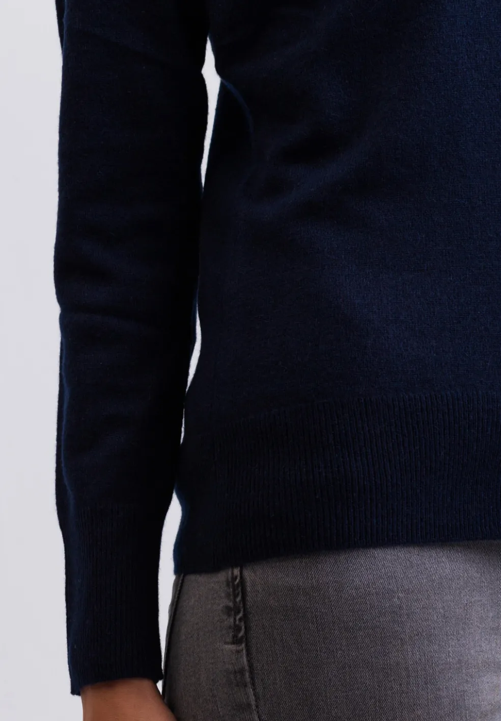 Kaschmir Strickjacke Cardigan V-Ausschnitt marine blau