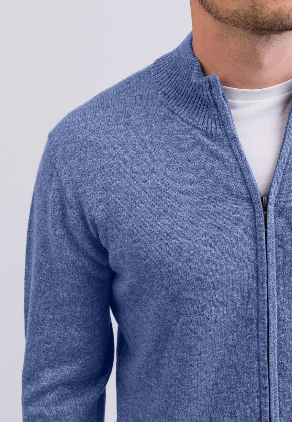 Kaschmir Strickjacke Cardigan azurblau