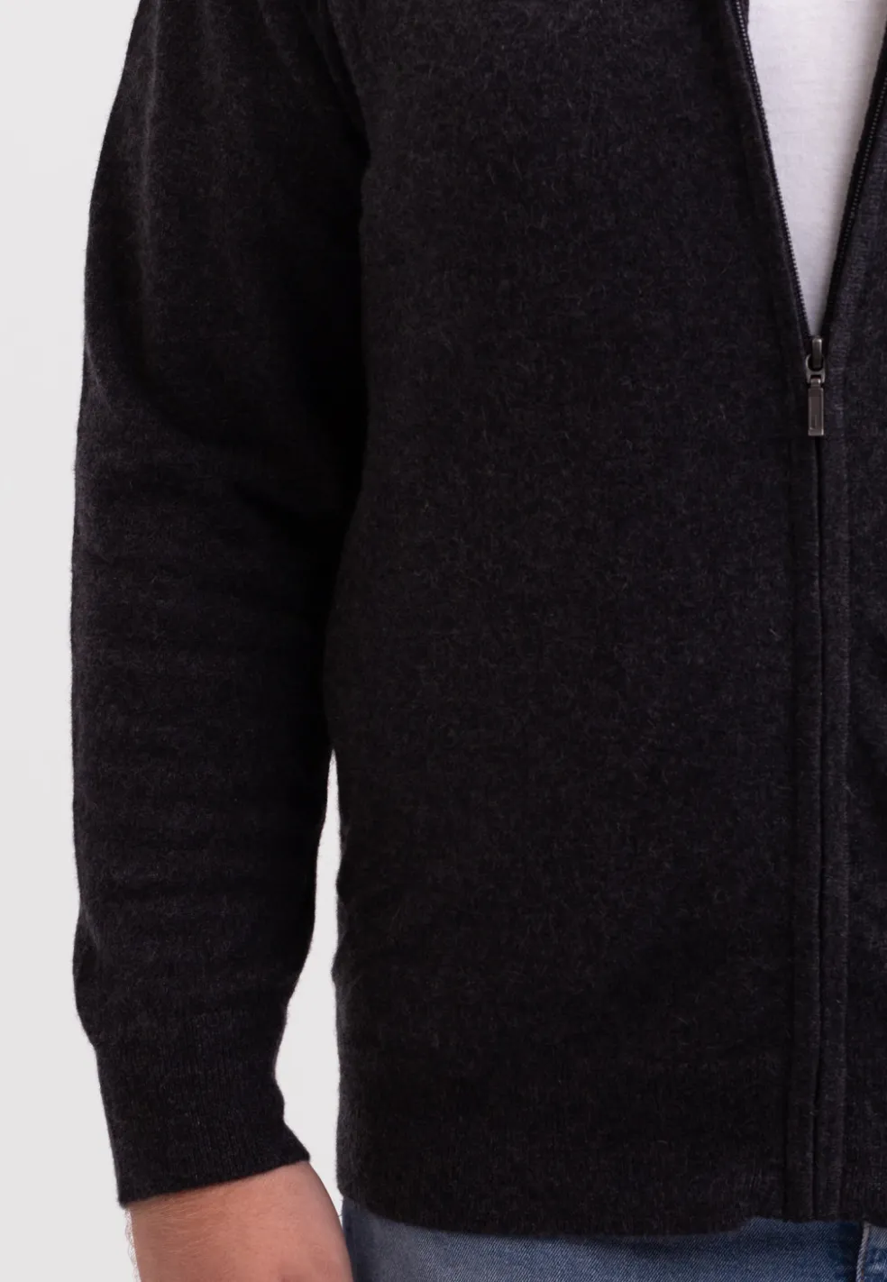 Kaschmir Strickjacke Cardigan dunkel anthrazit