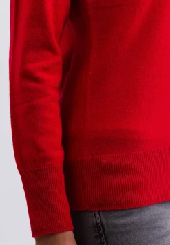 Kaschmir Strickjacke Cardigan V-Ausschnitt rot