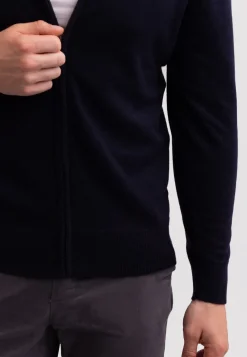 Kaschmir Strickjacke Cardigan marine blau