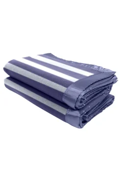 Kaschmir Tagesdecke navy blau und himmelblau