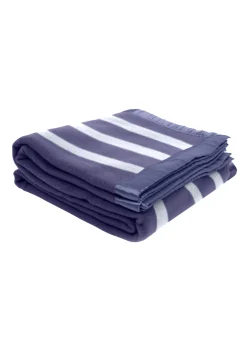 Kaschmir Tagesdecke navy blau und himmelblau