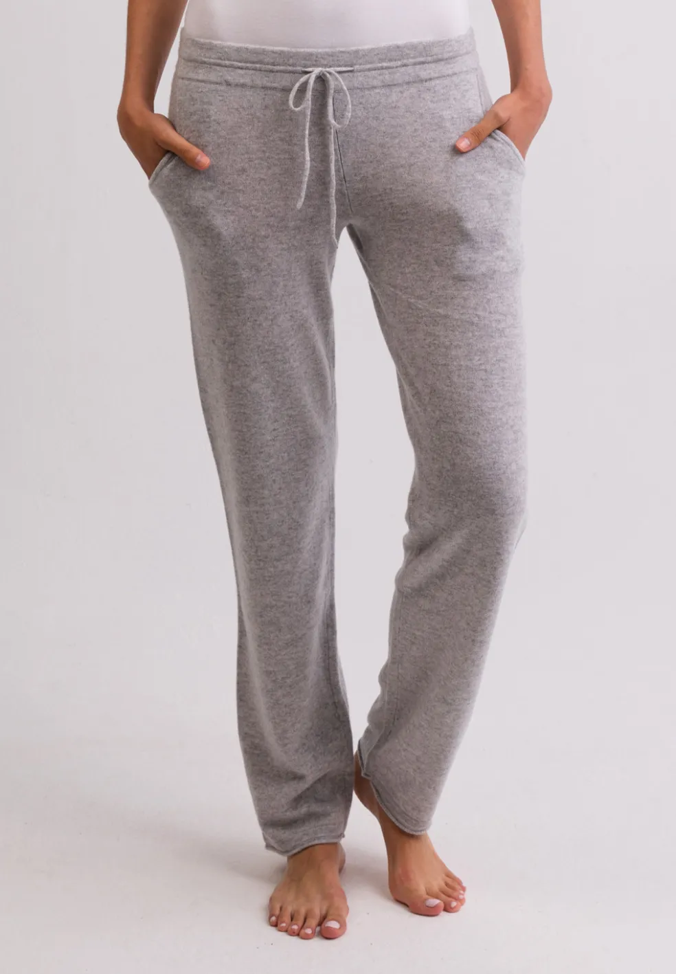 Kaschmir Trainerhose hellgrau