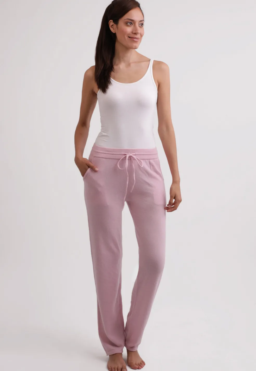 Kaschmir Trainerhose hellrosa