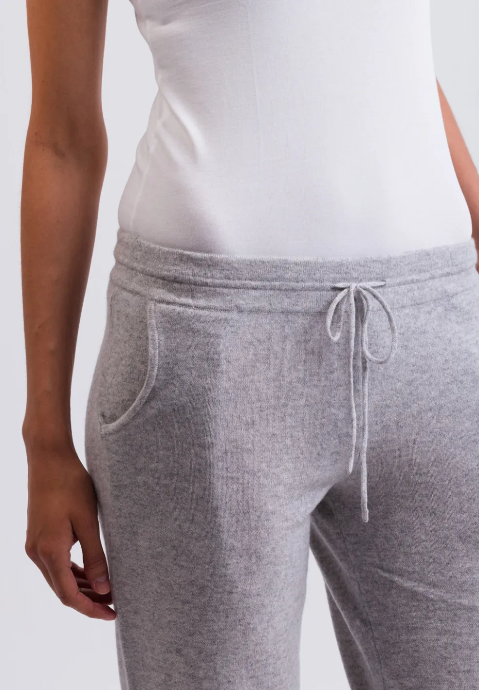 Kaschmir Trainerhose hellgrau