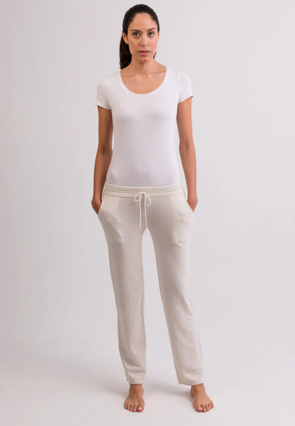Kaschmir Trainerhose weiss