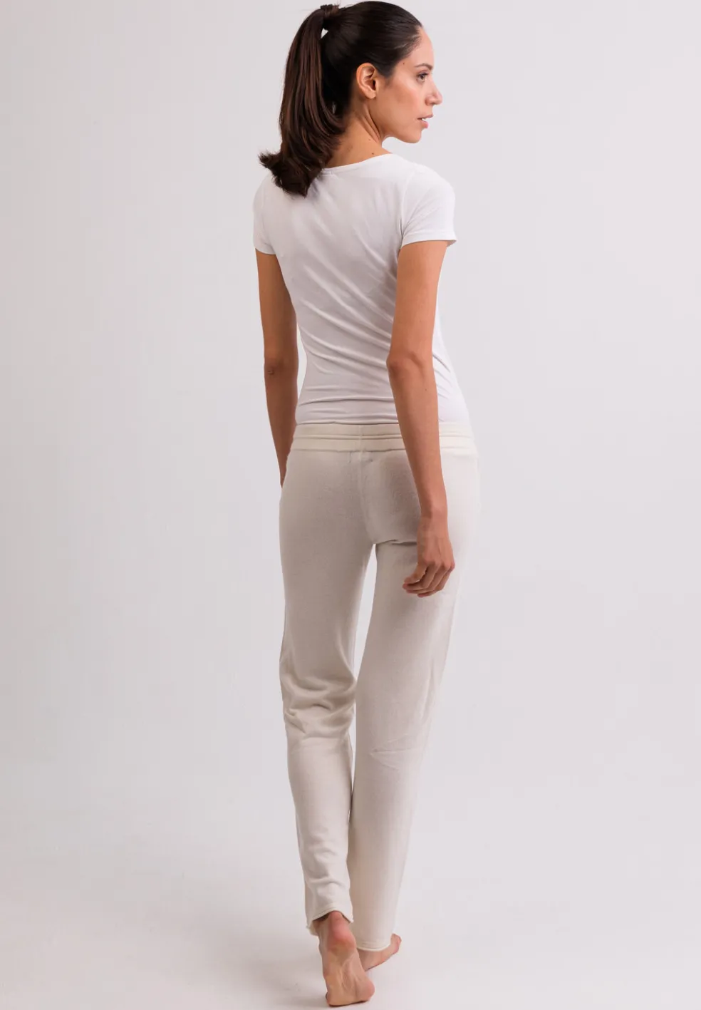 Kaschmir Trainerhose weiss