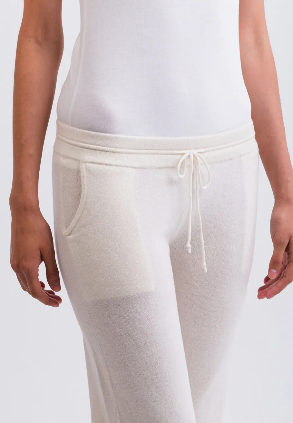Kaschmir Trainerhose weiss